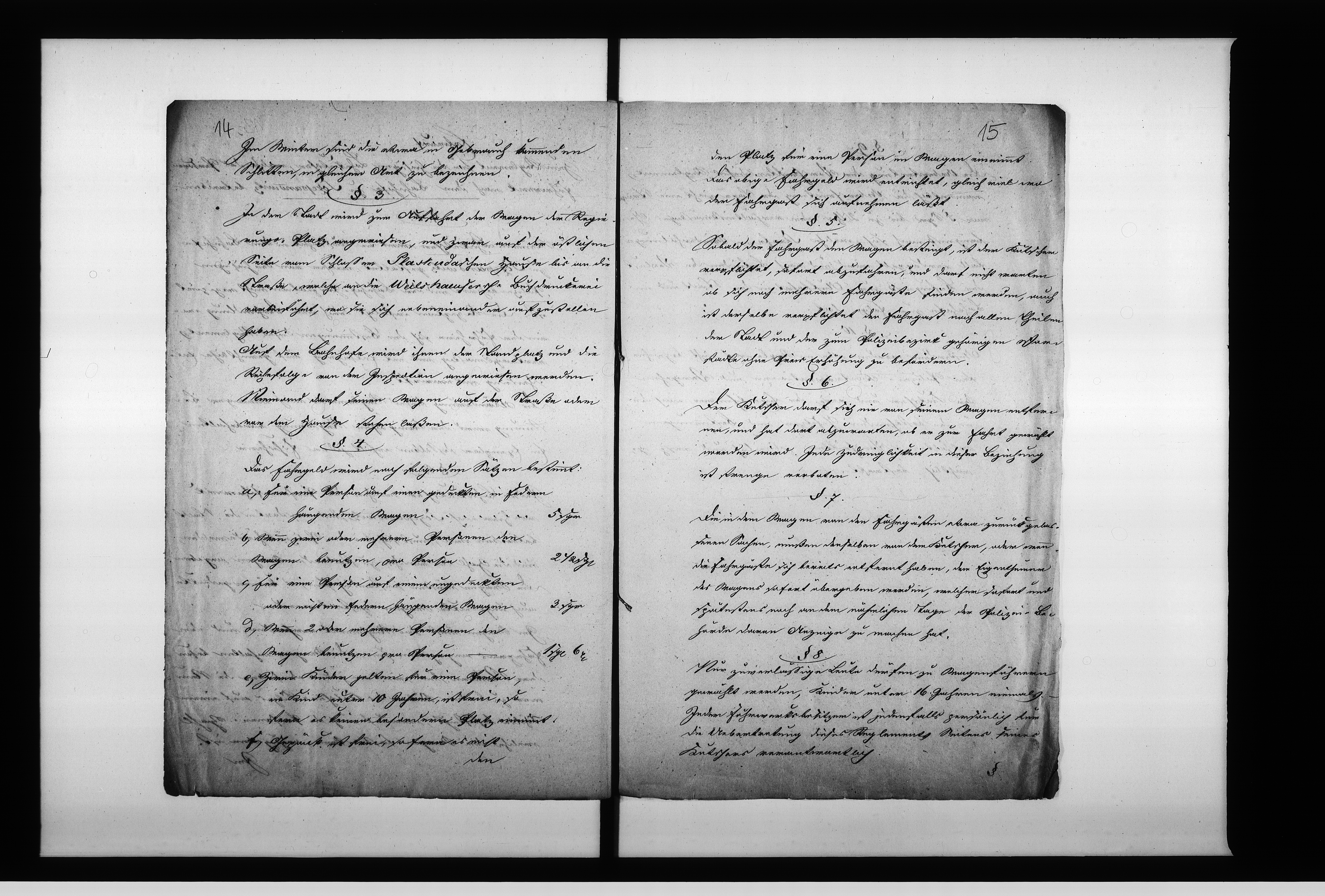 Obraz 14 z jednostki "Acta des Magistrats zu Oppeln betreffend: den Entwurf des Reglements für diejenigen hiesigen Lohnkutscher, welche das Personen Fuhrwerk nach dem Bahnhofe zu Sczepanowitz jetzt zu Oppeln betrieben Vol: I"