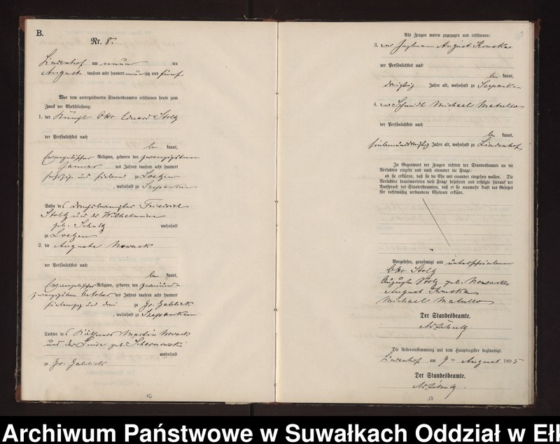 image.from.unit.number "Heiraths-Neben-Register des Preussischen Standes-Amtes Milken Kreis Loetzen"