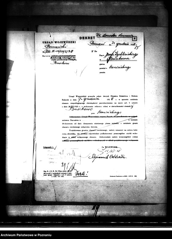 image.from.unit.number "Majątek Buszkowo powiatu konińskiego wyłączenie z art. 5 ustawy o wykonaniu reformy rolnej"