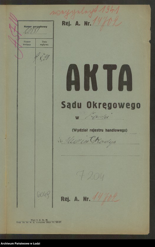 Obraz 2 z jednostki "Chaim Chodys – wyrób i sprzedaż kapeluszy"