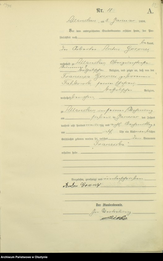 image.from.unit.number "Geburts-Haupt-Register Tom I,Nr 1 - 399"