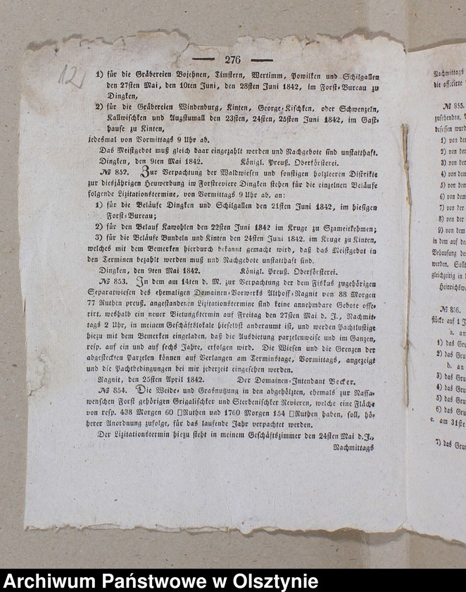 image.from.unit.number "1. Predikte im Jahre 1728 /Bruchstück/ 2.Amtsblätter pro 1842-1848 3. Lieder, Couplete usw. nach d. 1871 J. 4. Zeitungsausschnitte 1932"