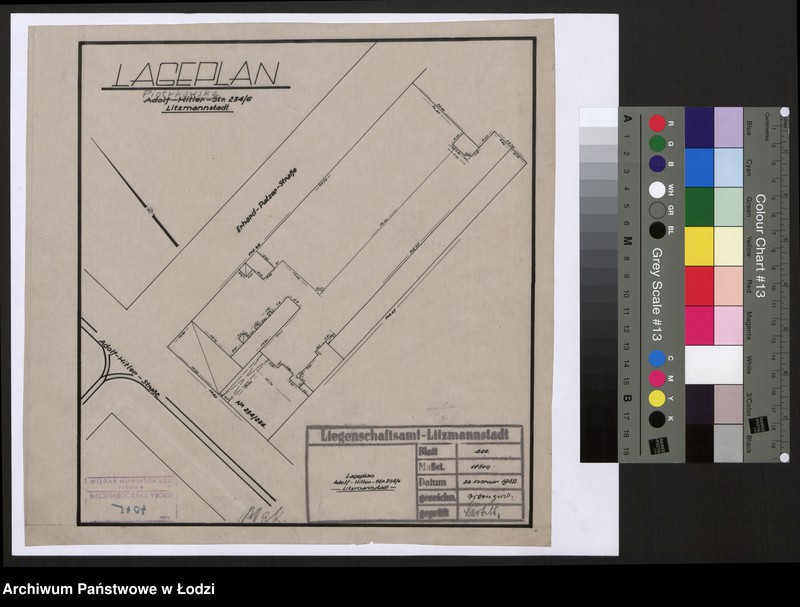 Obraz 1 z jednostki "Lageplan Adolf-Hitler-Strasse 234/6 Litzmannstadt"
