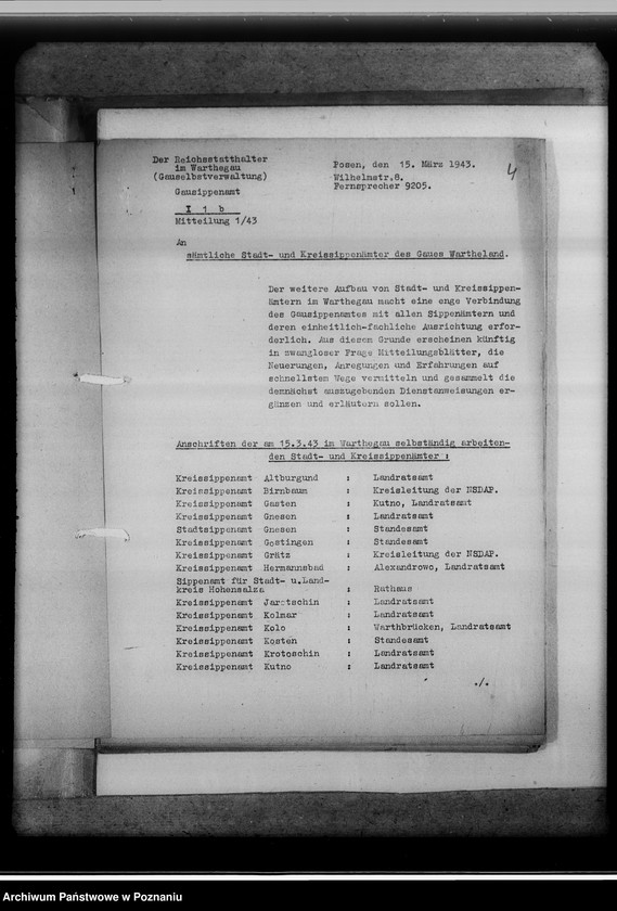 Obraz 8 z jednostki "Mitteilungen an sämtliche Stadt - und Kreissippenämter des Gaues Warthelands"