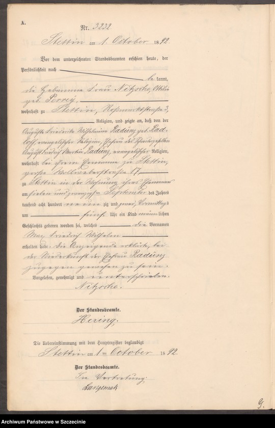 Obraz 11 z jednostki "Geburts-Register (Neben-Register) Band VIII"