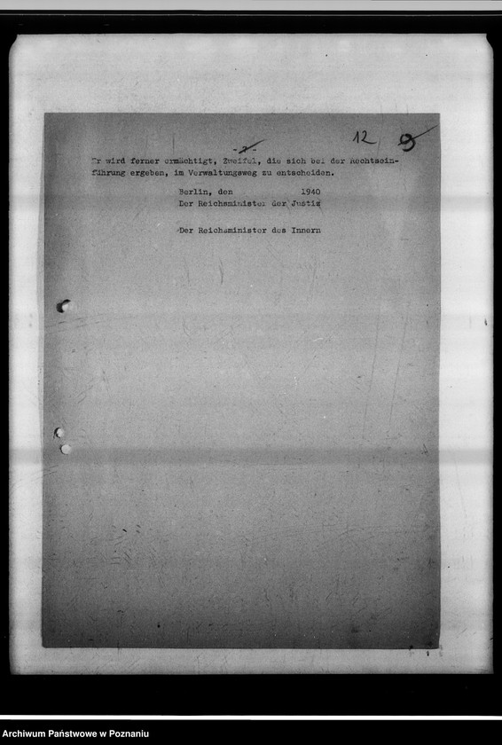 Obraz 16 z jednostki "Einführung des deutschen Rechts im Wartheland."