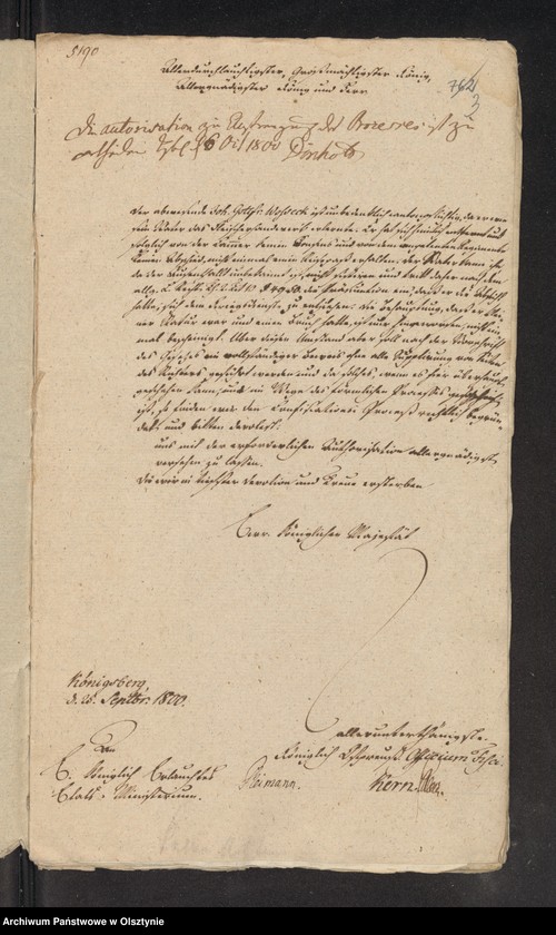 image.from.unit.number "In S. [Sachen] Johann Gottfried Wosseck [Woszeck] wegen seiner Abwesenheit"