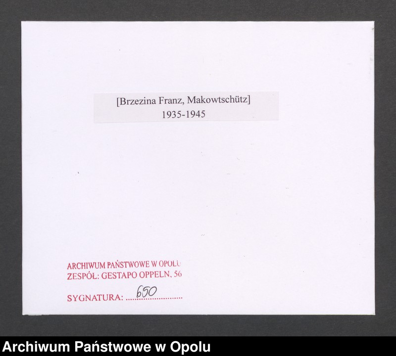 Obraz 2 z jednostki "[Brzezina Franz, Makowtschütz]"