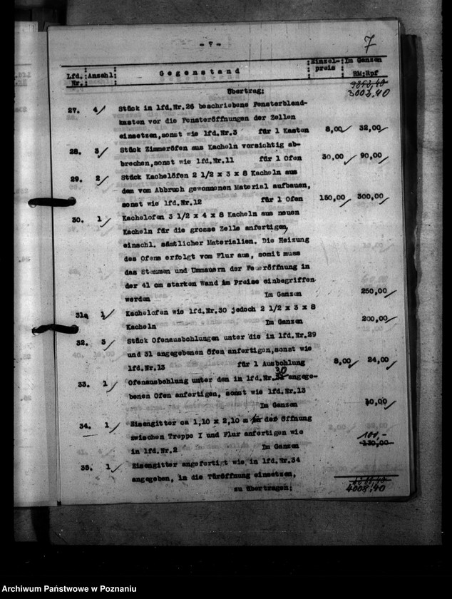 Obraz 11 z jednostki "Umbau. Polizeigefängnis Posen und Fort Radziwill"