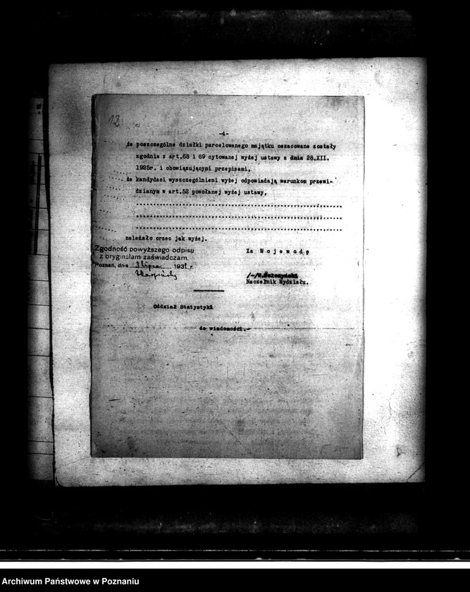 Obraz 16 z jednostki "Przymusowy wykup na cele reformy rolnej majątku Broniewice"