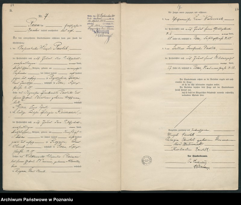 Obraz 9 z jednostki "Księga miejscowa małżeństw tom I [Rejestr główny małżeństw]"