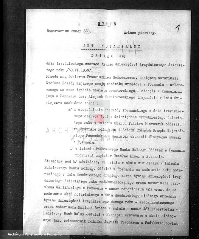 Obraz 5 z jednostki "Majątek Podobowice w powiecie żnińskim nabycie nieruchomości w trybie art.. 8 ustawy o wykonaniu reformy rolnej"