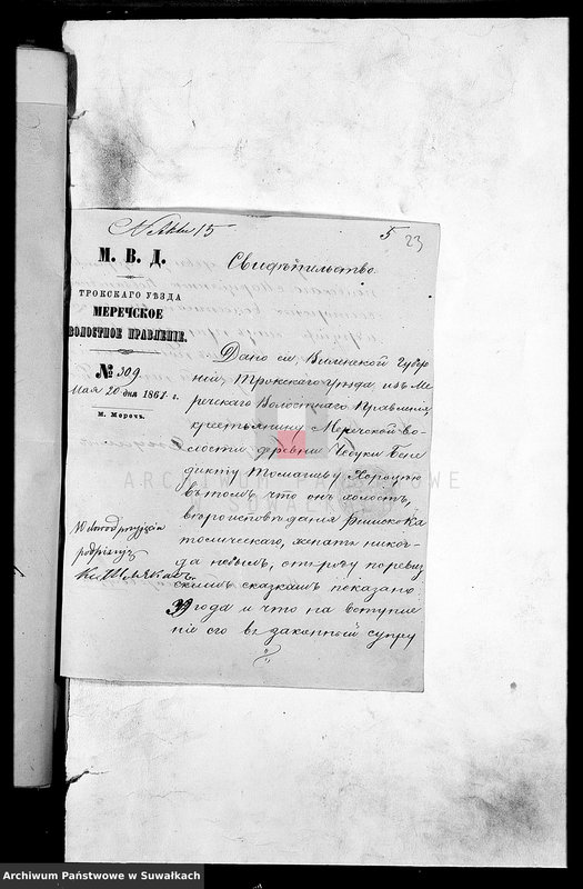 Obraz 13 z jednostki "Dokazatelěstva o brakosočetavšichsja prennadležašče k spisanii aktov o nich c 1868 goda Liškovskago Prichoda"