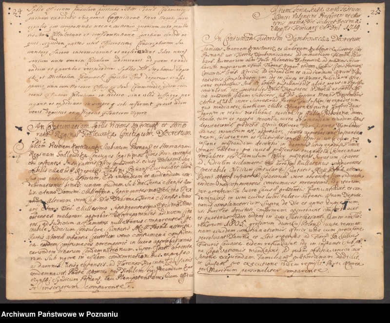 Obraz 15 z jednostki "Protocollon spectabilis officii consularis civitatis SRMtis Posnaniae ab anno Domini 1719 sub felicibus auspiciis nobilis Joannis Eyberle praesidentis civitatis eiusdem."