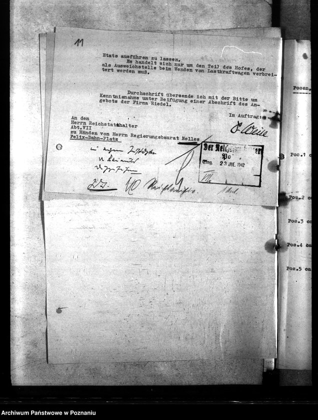 Obraz 15 z jednostki "Umbau des Reichsarchivs zu Posen"