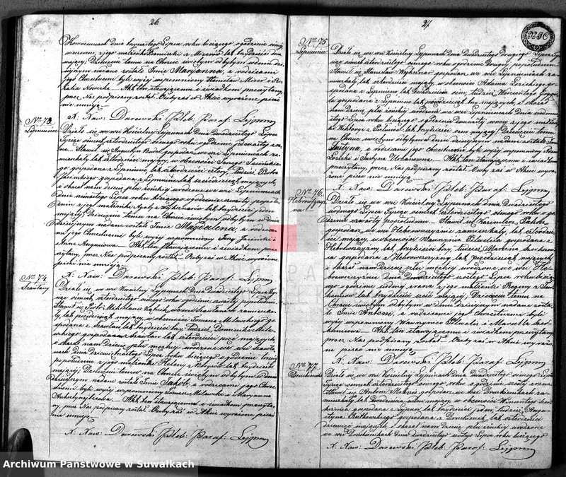 image.from.unit.number "Duplikat Aktów urodzenia Małżeństwa i Zeyścia Parafii Leypuny z roku 1848"