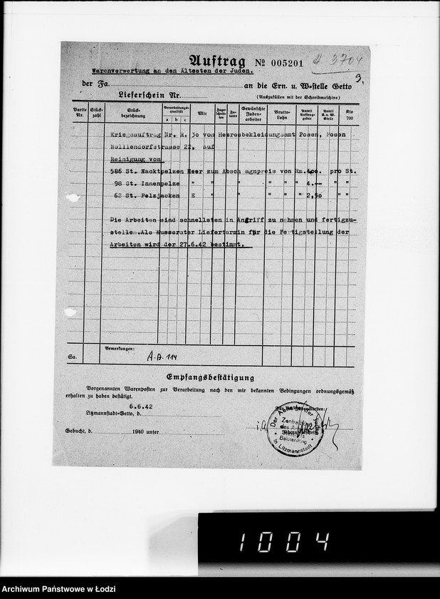 Obraz 7 z jednostki "Kriegsauftrag R.30. Rein.von Pelzen 32 HBA Posen"