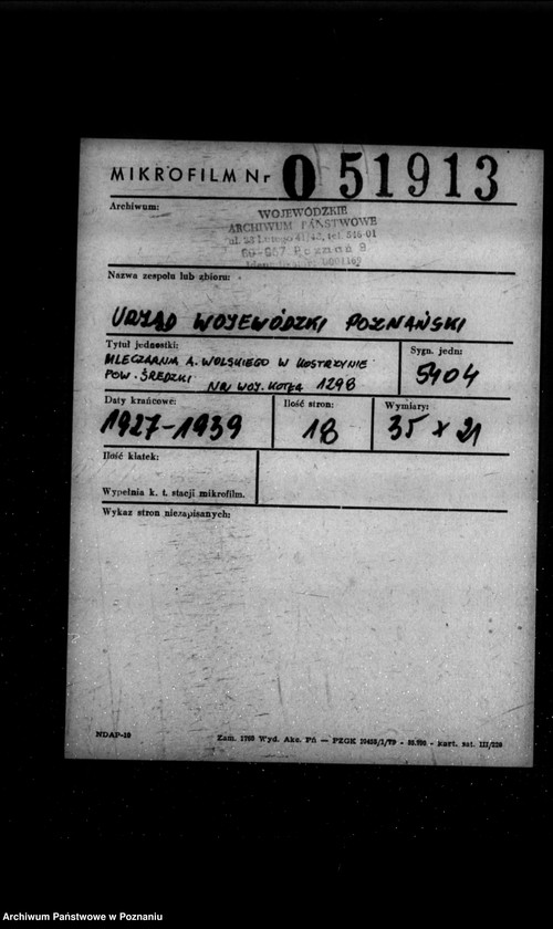 Obraz 2 z jednostki "Mleczarnia A. Wolskiego w Kostrzynie powiat średzki nr woj. 1298"