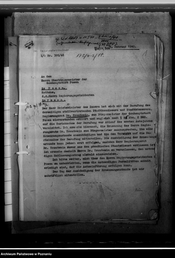 Obraz 5 z jednostki "Dr. Trautwein - Bügermeister und Kämmerer in Posen"