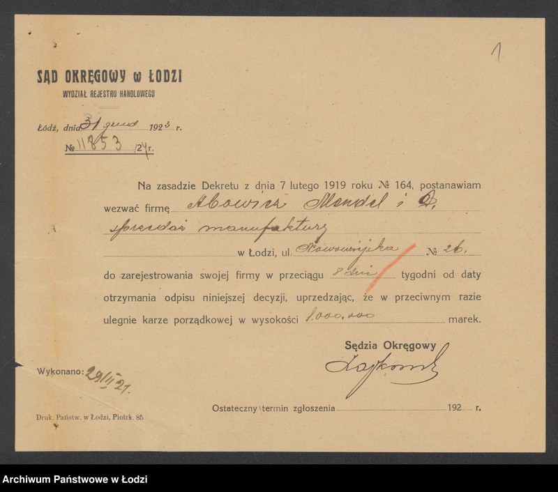 Obraz 3 z jednostki "Mendel Abbe vel Abowicz- sprzedaż manufaktury"