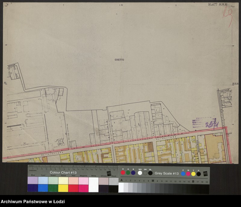 Obraz 1 z jednostki "Plan m. Łodzi w skali 1:2000 z oznaczeniem zabudowy. Sekcja NW 21"