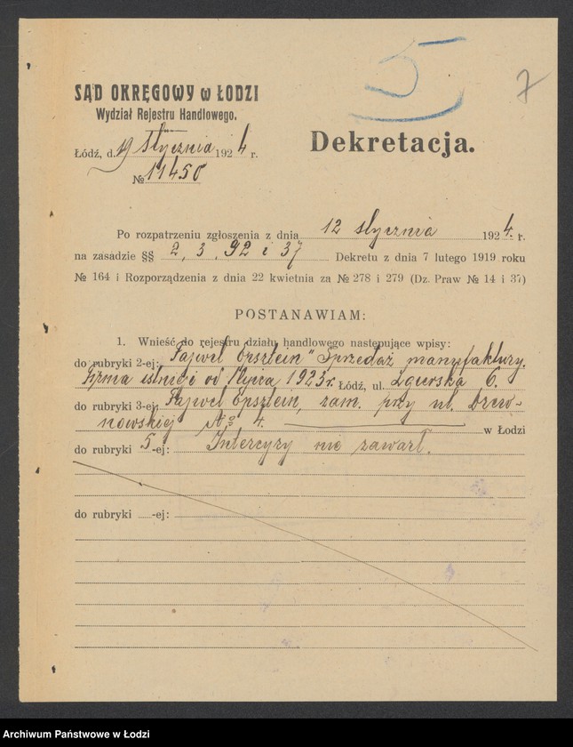 Obraz 9 z jednostki "Fajwel Epsztein – sprzedaż czapek"