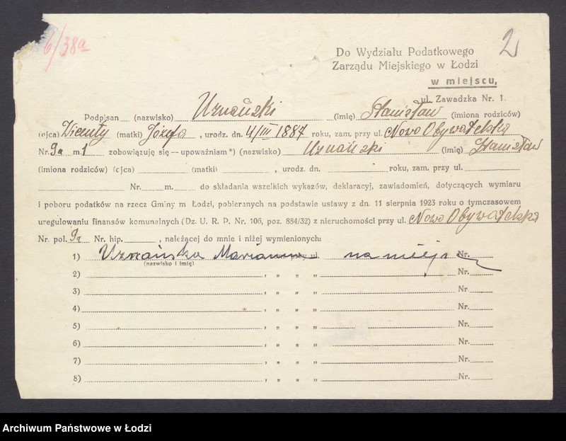 image.from.unit.number "Księga inwentarzowa nieruchomości m. Łodzi ul. Obywatelska"