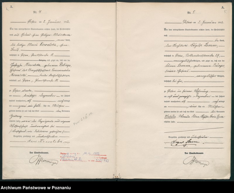 Obraz 5 z jednostki "Księga miejscowa urodzeń tom I [Rejestr główny urodzeń]"