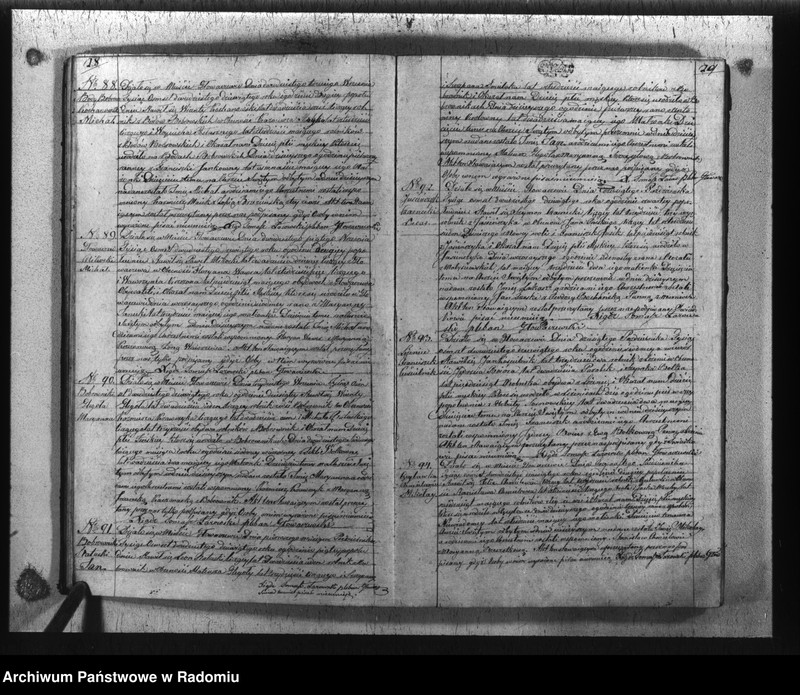 image.from.unit.number "Dupplikat metryk religijno - cywilnych kościoła Głowaczewskiego na Rok Pański 1829"