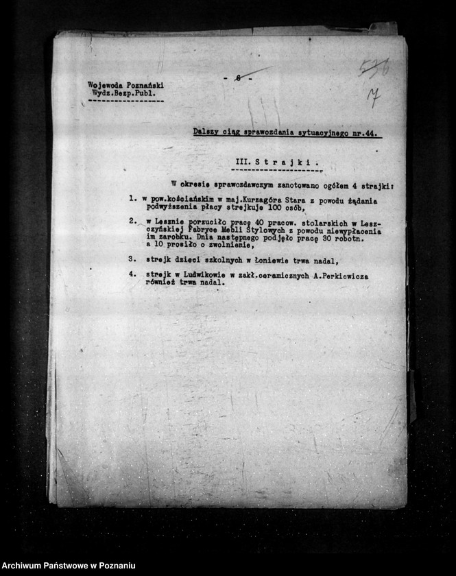 Obraz 12 z jednostki "Sprawozdania sytuacyjne tygodniowe za czas od 31 sierpnia do 2 października 1930 r. /44-48/"