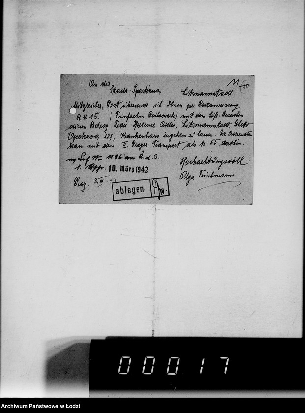 Obraz 15 z jednostki "Betr.Korrespondenz Buchhaltung mit dem Ä[ltesten] d[er] J[uden] Nr.801-1200"