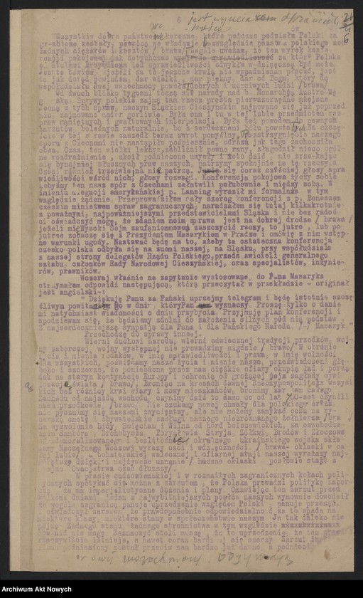 image.from.unit.number "Przemówienia I. J. Paderewskiego na posiedzeniu Sejmu i w Konwencie Seniorów, odpowiedź na interpelację (rękopis, stenogramy) dotyczącą sprawy granic Polski na Konferencji Pokojowej"