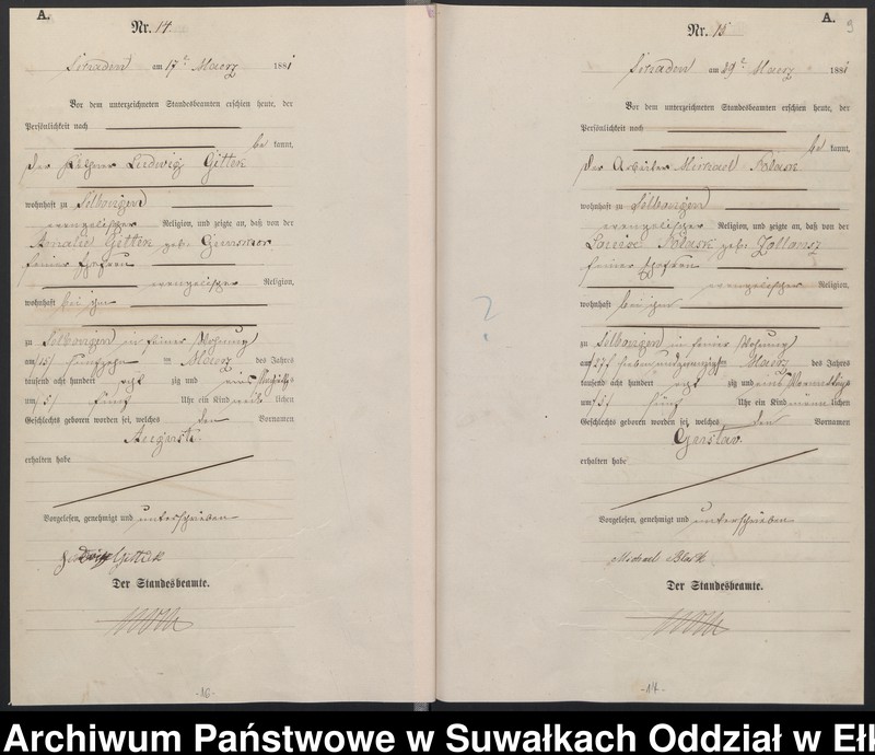 image.from.unit.number "Geburts-Haupt-Register des Königlich Preussischen Standes-Amtes Schaden Kreis Sensburg"