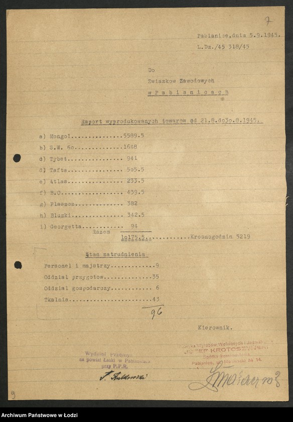 Obraz 8 z jednostki "Sprawozdania instruktorów [przemysłowych Wydziału Przemysłowego Komitetu Wojewódzkiego oraz] komitetów powiatowych i miejskich"