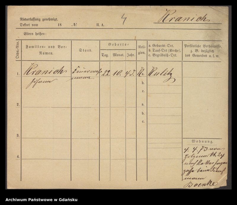 image.from.unit.number "Karty meldunkowe: Kranich - Kraski"