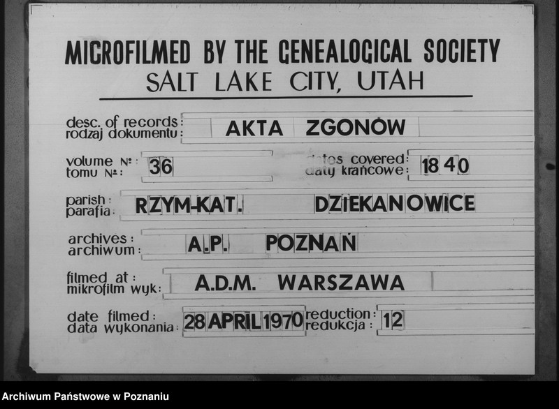 image.from.unit.number "Księga zmarłych parafii Dziekanowice i Waliszewskiej"