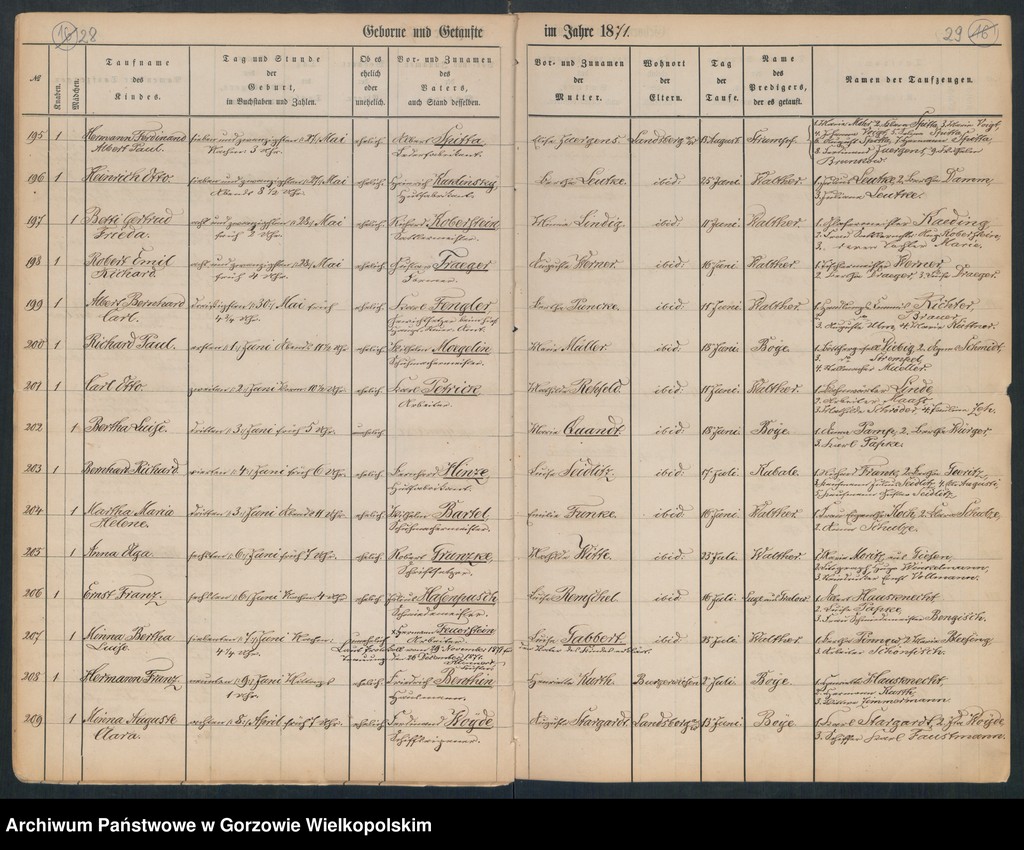 image.from.unit.number "Duplikate der Hauptkirche zu Landsberg an der Warthe (zawiera też księgę zgonów Konkordien, reformirte und Militair Kirchen Gemeinde z 1871 r.)"