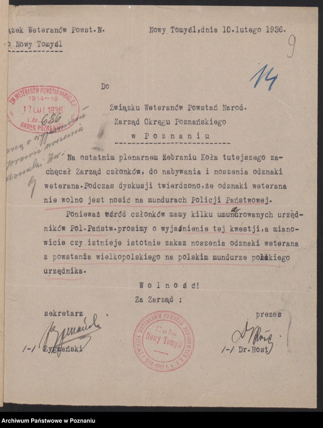 Obraz 12 z jednostki "Nowy Tomyśl - akta koła."