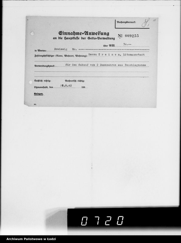 Obraz 16 z jednostki "Einnahme Anweisungen Sonderkonto"