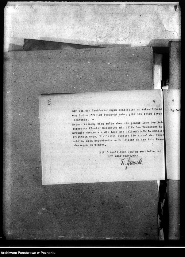 Obraz 9 z jednostki "Korespondencja w sprawie miejscowych Niemców, którzy zginęli w 1939 roku"