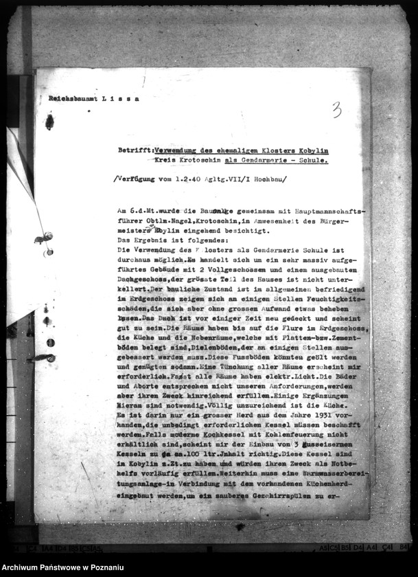 Obraz 7 z jednostki "Gendarmerie - Schule in Kobylin mit Gendarmerie - Abteilung mot. in Jarotschin überholt"