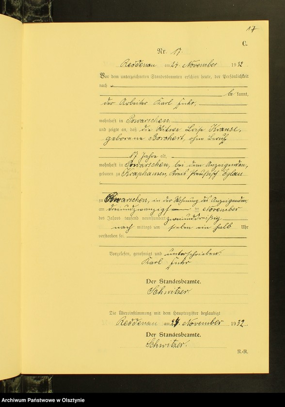 image.from.unit.number "Sterbe-Neben-Register Nr 1 - 19 [ Księga zgonów - wtóropis ]"