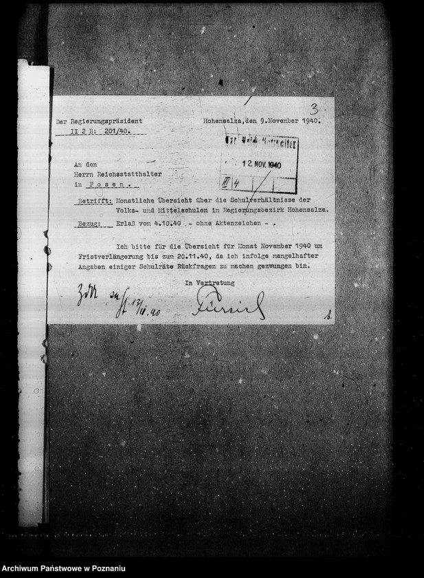 Obraz 7 z jednostki "Monatliche übersichten über die Schulverhältnisse- Regierungsbezirk Hohensalza (Inowrocław)"