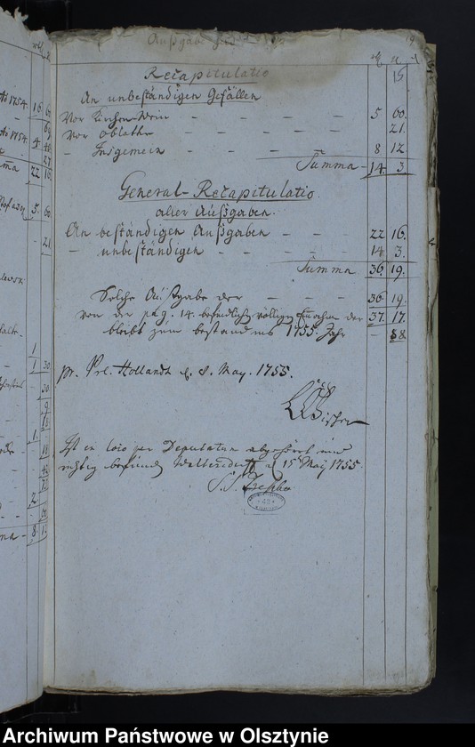 image.from.unit.number "Jahr Kirchen Rechnung der Waltersdorfschen Kirche aller Einnahme und Ausgabe wie auch Bau-Rechnung"
