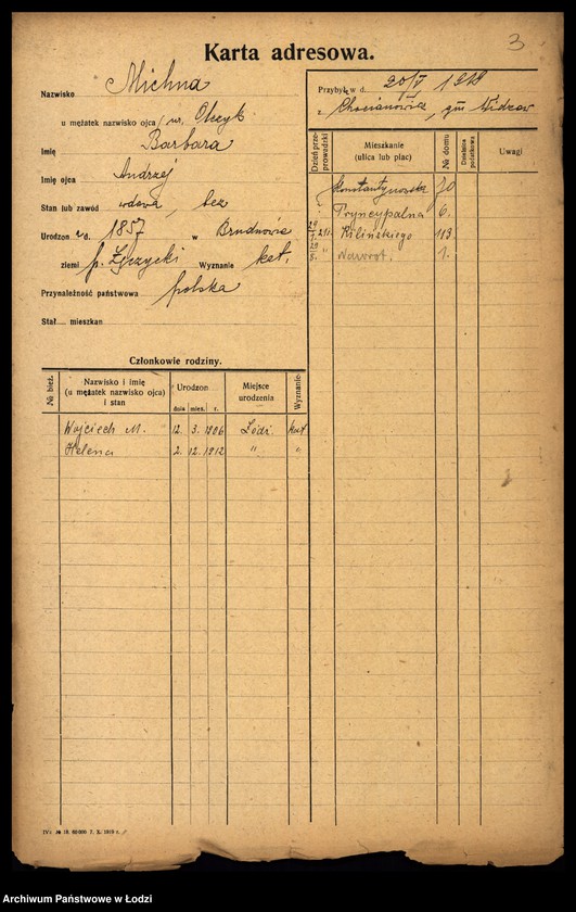Obraz 5 z jednostki "[Spis ludności Łodzi] Michlicka - Mielczan"