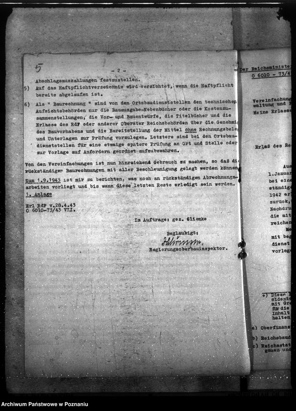 Obraz 9 z jednostki "Verwaltungsangelegenheiten der Reichsbauämter"