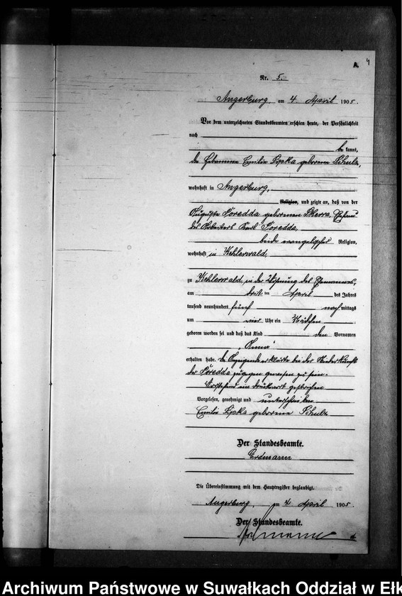 image.from.unit.number "Geburts-Neben-Register des Preussischen Standes-Amtes Kehlen Kreis Angerburg"