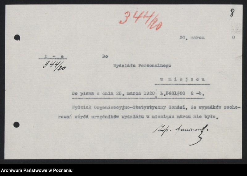 Obraz 10 z jednostki "[Sprawy osobowe - różne]"