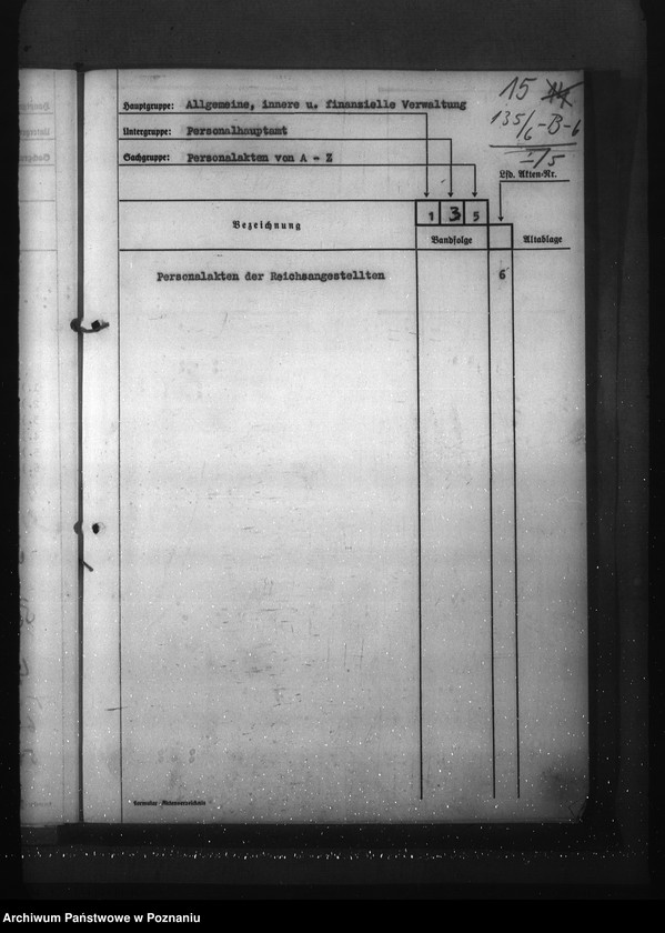 Obraz 19 z jednostki "Aktenverzeichnis- Personalhauptamt"