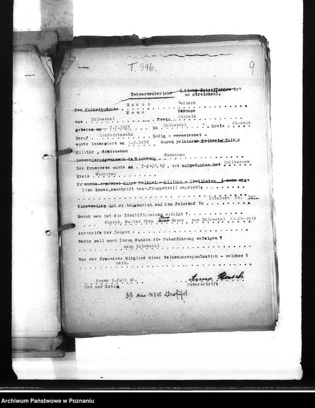 Obraz 13 z jednostki "Wykazy miejscowych Niemców, którzy zginęli w 1939 roku Q - R"